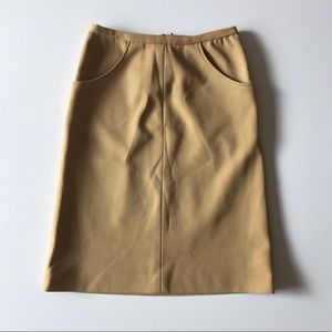 Vintage 60s Yellow High Waist Pencil Skirt Size S